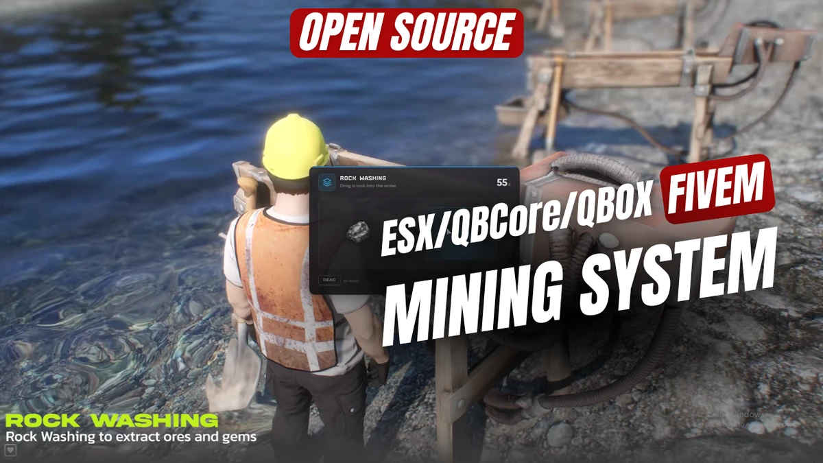 Mining System FiveM | Open Source (ESX/QBCore/QBOX)